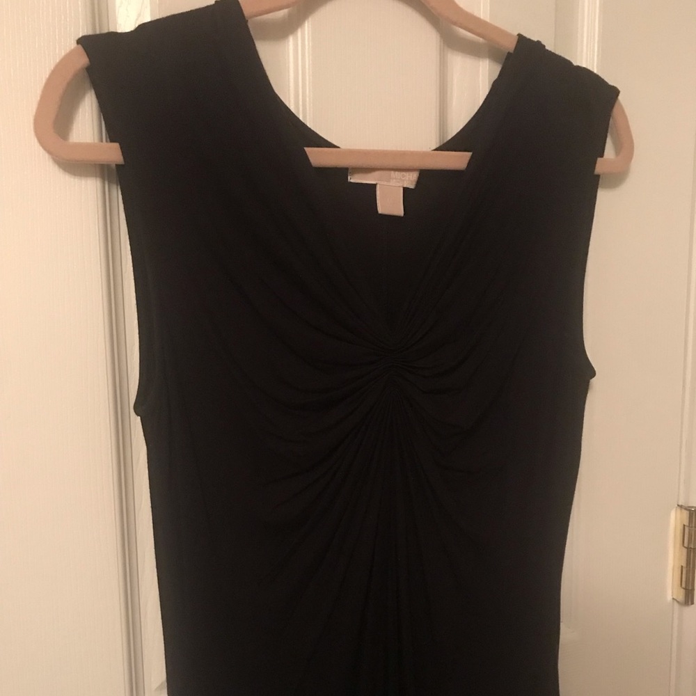 Black Michael KORS Tan dress with gathering detail at chest